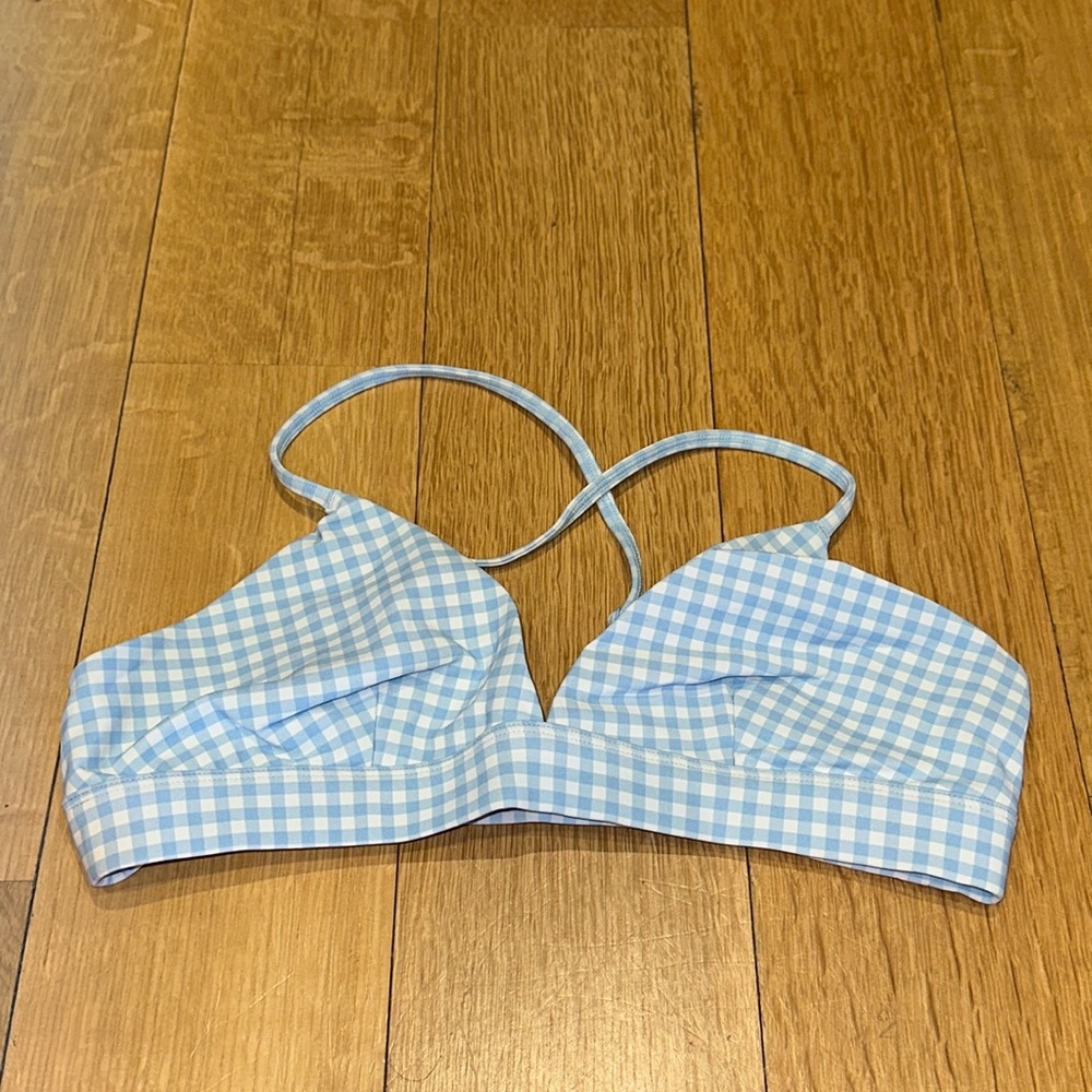 ALO - Sports Bra - Blue and white Gingham - Size M